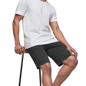 Pantalones Cortos Bermuda de Algodón para Hombre, Color Sólido, Cierre con Cordón, Casuales, Transpirables, de Secado Rápido, Tejido de Punto, Cintura Alta - Product Image 3