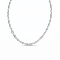 Collier Chaîne Tennis en Diamants de Laboratoire Taille Mixte Premium, Or 9KT 10KT 14KT 18KT, Argent Sterling, Bijoux de Mariage de Luxe pour Femme, Cadeau