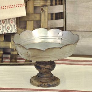 Vintage Farmhouse Zinc Metal <b>Cake</b> Stand Raised Dessert Plate Holder Heavy Duty Centerpiece Display <b>Tier</b> for Hotel Hospitality - Product Image 6