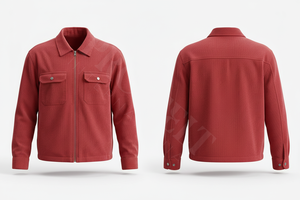 Camisas de Vestir Casuales con Cierre de Cremallera, Dos Bolsillos en el Pecho, Corte Ajustado, Diseño Personalizado Impreso, Puños con Botones de Pana, Manga Larga, Prendas Exteriores Elegantes - Product Image 4