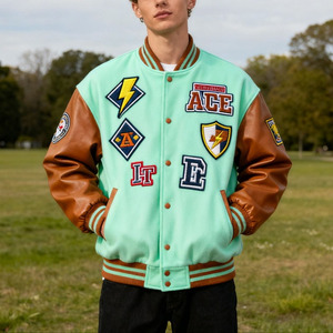 Custom <b>Canvas</b> Unisex Varsity Jacket with Front Logo Towel Embroidery Formal Style High Quality - Product Image 1