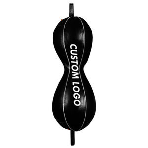 Sac de boxe double extrémité en cuir PU de haute qualité avec ballon de réflexe et câbles réglables pour la vitesse, la précision et la coordination - Product Image 1