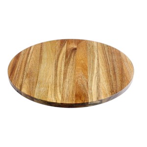 Tabla giratoria de lujo de madera de nogal a rayas redonda, bandeja giratoria de madera natural para mesa de comedor, venta al por mayor - Product Image 1