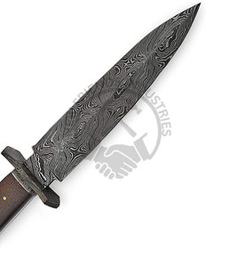 Cuchillo Dogger de Acero de Damasco Hecho a Mano, Nuevo, con Mango de Micarta y Funda, Cuchillo de Caza para Exteriores de Hoja Fija Afilada de la Mejor Calidad - Product Image 3