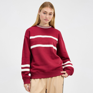 Pullover Women Oversized Sweatshirt 100% Cotton <b>Material</b> Custom Made Logo Printing Solid Drop Shoulder OEM Women Sweatshirt - Product Image 1