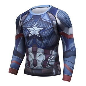 Men's Workout Sublimated <b>Compression</b> <b>Shirt</b> Pants Breathable 100% Polyester Long Sleeve Sports Tight Base Layer Quick Dry - Product Image 2