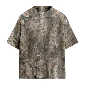 Nouvel Arrivage T-shirt Col Rond Oversize Personnalisé Effet Délavé à l'Acide avec Épaules Tombantes en Tissu Tricoté - Product Image 1