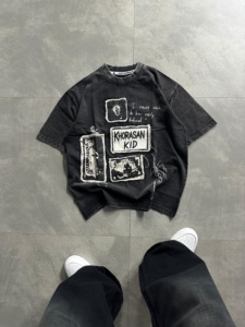 T-shirt imprimé sur mesure de qualité supérieure, effet délavé à l'acide - Product Image 6