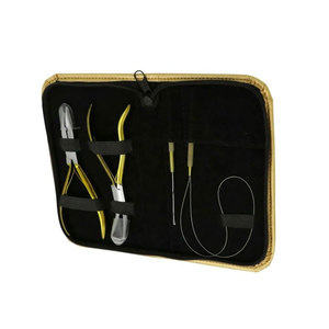 Best Quality Half Gold Hair Extension <b>Pliers</b> <b>Set</b> Hot Selling Hair Extension Tools Kit Professional Hair Extension Installation - Product Image 5
