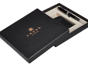 ชุดของขวัญปากกาลูกลื่นสีดำ Cross Bailey พร้อมซองใส่บัตรหนังสีดำ อุปกรณ์เขียนที่หรูหราและเหมาะสำหรับเป็นของขวัญองค์กร - Product Image 4