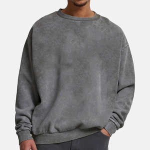 Sudaderas Personalizadas para Hombre con Cuello Redondo y Lavado Ácido, Estilo Urbano, Hombros Caídos, Corte Holgado - Product Image 5