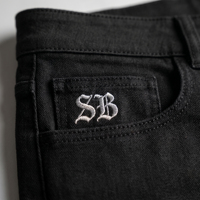 Pantalones Vaqueros Acampanados con Bordado, Bolsillos Traseros con Cinturón, Estilo Vintage, Ropa Urbana de Invierno, Tela de Alta Densidad, Prelavada y Preencogida
