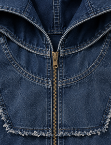 Gilet sans manches en jean à capuche pour homme, style streetwear - Product Image 3