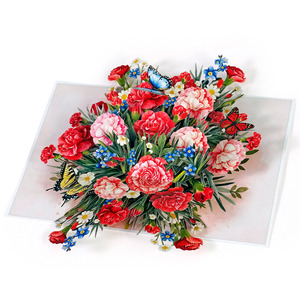 Tarjetas de felicitación 3D con flores, impresión personalizada - Product Image 1