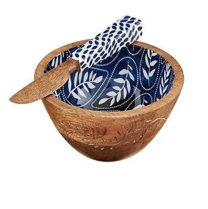 Tazón de Madera de Acacia de Diseño de Lujo, Último Diseño en Venta, Estilo Único, Tazón de Madera para Servir Ensaladas o Frutas con Cucharas - Product Image 3