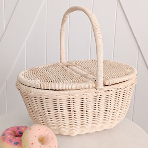 <b>White</b> rattan picnic <b>basket</b> handy <b>storage</b> <b>baskets</b> for gardens picnics top sale camping hampers - Product Image 2