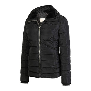 Veste d'hiver matelassée pour femme Jaffico International, marron, avec capuche, rembourrage en duvet naturel, fermeture éclair, style décontracté - Product Image 2