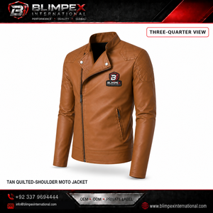 Blouson matelassé de haute qualité pour homme en cuir PU, fermeture éclair sur le devant, design à empiècements, coupe ajustée, style automne, Blimpex OEM - Product Image 4