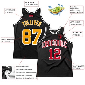 Maillot de basket-ball personnalisé 100% polyester, uniforme d'équipe en mesh, manches courtes, impression de nom et de numéro, t-shirt de sport pour l'école, le club, l'entraînement - Product Image 2