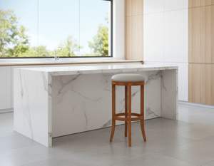 Mesa de Centro Moderna Redonda de Madera de Caucho con Base Redonda para Muebles de Sala de Estar - Product Image 5