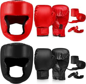 14 Pcs Boxing Kit for Beginners 16oz <b>Gloves</b> Headgear Helmet Hand Wraps Mouth Guards Equipment with premium quality - Product Image 3