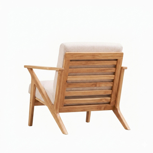 Durable Solid Teak Scandinavian Style Wholesale Z-Shape Retro Teak Lounge Arm <b>Chair</b> Cushioned Wooden Lounge <b>Chair</b> for Hotel - Product Image 2