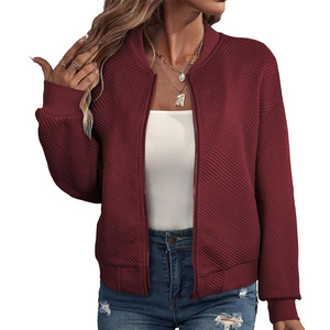 Best Seller Zipper Closure Solid <b>Leather</b> <b>Women</b> Bomber <b>Jacket</b> Custom <b>Vintage</b> College Bomber <b>jacket</b> For Ladies - Product Image 1