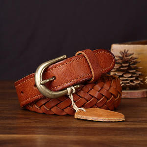 Cinturón de Cuero Vintage de Diseño de Alta Gama, Cinturón Tejido a Mano de Cuero Genuino, Cinturón Casual de Cuero Vacuno de Primera Calidad para Mujer - Product Image 2