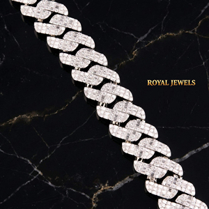 <b>Iced</b> <b>Out</b> Cuban Link Necklace Moissanite <b>Chain</b> Silver Statement Jewelry for Men and Women - Product Image 3
