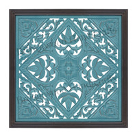 Panel Decorativo de Pared de Madera Tallada en MDF de Diseño Antiguo de 45 x 45 cm, de Fabricante Indio, Color Gris Quemado, Forma Cuadrada