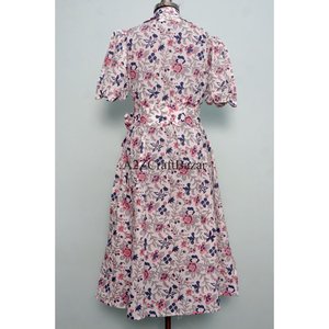 Indian Designer Kangura Style 100% cotton Casual Knitted V-neck Midi <b>Dresses</b> <b>Women</b> Washable Floral Print Button Decoration <b>dress</b> - Product Image 6