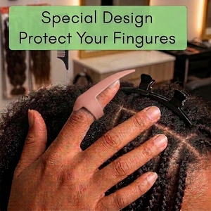 Stainless Steel Hair Extension Parting Finger Separator Tool Sectioning Ring Braid Nail Finger Micro Link Tape Weaving - Product Image 6