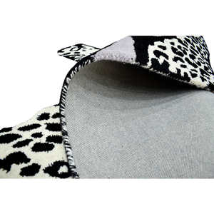 Modern Hand-Tufted Wool Area <b>Rug</b> Artistic Triple Leopard Motif Soft <b>Purple</b>-Grey Silk Blend - Product Image 6