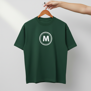 T-shirt surdimensionné en molleton épais pour homme, logo personnalisé sur le devant, respirant, séchage rapide, épaules tombantes, mélange polyester/coton - Product Image 1