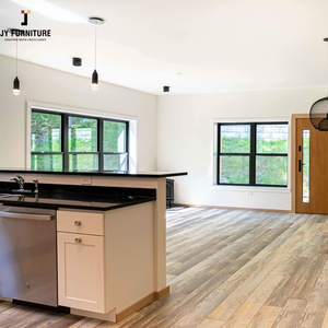 Muebles vietnamitas MDF de alta gama JY, diseño europeo, cocina moderna, armario de madera de alto brillo para proyectos de apartamentos americanos - Product Image 3