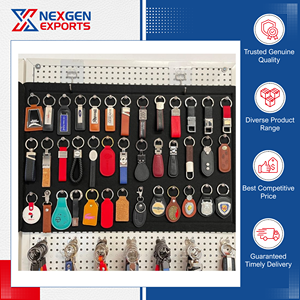 Porte-clés en cuir PU de luxe, fabrication directe d'usine - Qualité supérieure, très résistants, taille personnalisée, design promotionnel, cadeaux en gros - Product Image 6