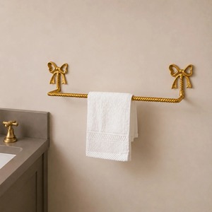 Stainless Steel Bathroom <b>Towel</b> Rack Double <b>Rail</b> <b>Wall</b> <b>Mounted</b> Metal Holder - Product Image 5