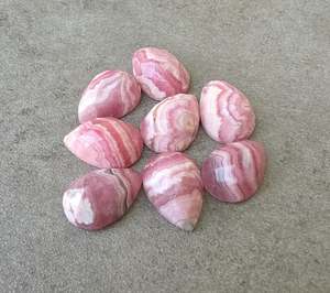 Rodocrosita Natural en Forma de Lágrima, Corte Checker, Parte Posterior Plana, Calibrada, Gema Suelta para Joyería - Product Image 2