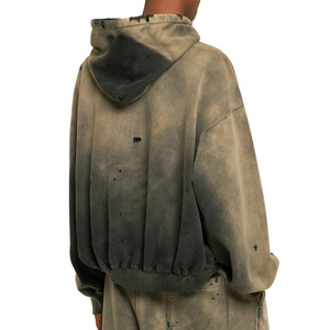 Sweat à capuche délavé pour homme : confort décontracté, tissu respirant et couleur délavée élégante pour tenues décontractées en extérieur - Product Image 2