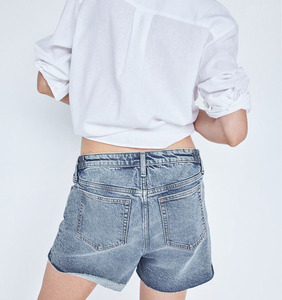Women's Cotton <b>Denim</b> Short Breathable <b>Stretch</b> Fabric High Rise Modern Fit Fashion Summer Apparel OEM ODM Wholesale Factory Short - Product Image 5