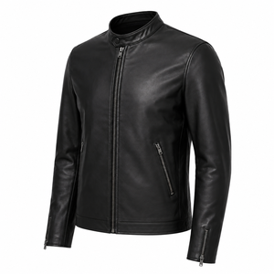 Chaqueta de Motociclista para Hombre, de Cuero Genuino con Revestimiento Premium, Logotipo Frontal, Personalizada, Ropa de Invierno, Venta al Por Mayor de Fábrica - Product Image 4