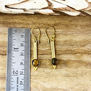 Pendientes Colgantes Boho con Piedras Preciosas, Estilo Tribal, de Latón, para Mujer, Chapados en Oro/Plata de 18K, con Ganchos de Barra, Delicados, Venta al por Mayor/OEM, Favoritos del Mercado - Product Image 4
