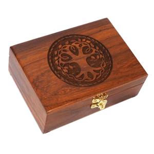 Boîte en bois gravée au laser sur mesure à prix d'usine, petite boîte en bois gravée au laser, boîte à bijoux, boîte de rangement, étui de vente en gros - Product Image 4