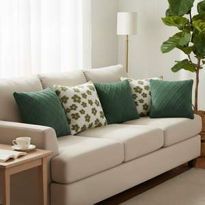 ชุดปลอกหมอนถักลายดอกไม้หรูหรา 5 ชิ้น ลายดอกไม้ในสวน 3 ชิ้น และลายสีเขียวป่า 2 ชิ้น สำหรับเบาะรองนั่งและหมอน - Product Image 2