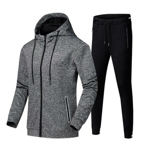 Men's Hooded Tracksuit Full <b>Zip</b> Sweatshirt With Side <b>Pockets</b> Breathable Casual Wear Autumn Style Solid Color Polyester Material - Product Image 1