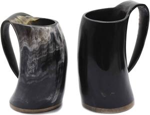 Vikings Valhalla Game of Thrones Stark House Drinking Horn Mug Wolf Carved Tankard for Beer Wine Mead Ale Stein with Handle - Product Image 5