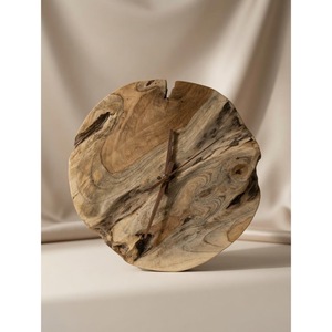 Horloge murale en bois rustique personnalisable en gros, forme irrégulière, quartz analogique silencieux, décoration de salon - Product Image 3