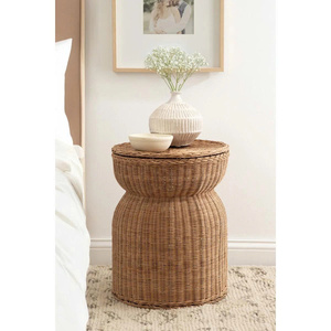 Design contemporain avec texture naturelle, conçu avec soin pour allier beauté et praticité, table d'appoint ronde avec rangement - Product Image 5