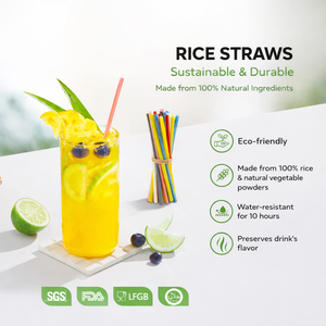 Pailles à boire jetables en paille de riz biodégradable de haute qualité pour utilisation en bar - Product Image 4