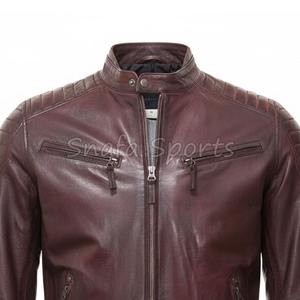 Meilleur prix Veste imperméable coupe-vent en cuir véritable de qualité supérieure pour homme Teinte unie pour l'hiver Disponible en toutes tailles Vente en ligne disponible - Product Image 3